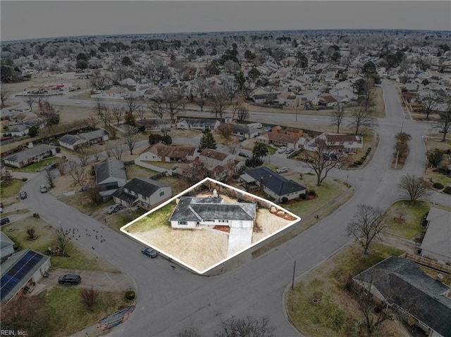 birds eye view of property featuring a residential view