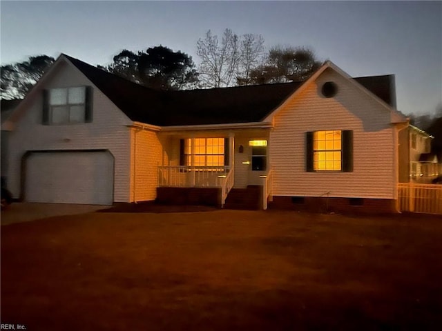 view of front of property with a porch