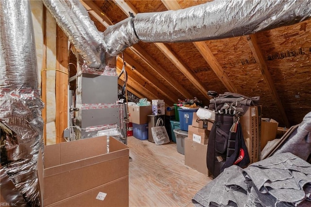 view of unfinished attic