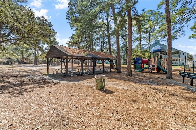 community playground with a gazebo