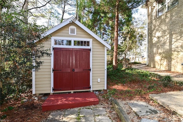 view of shed