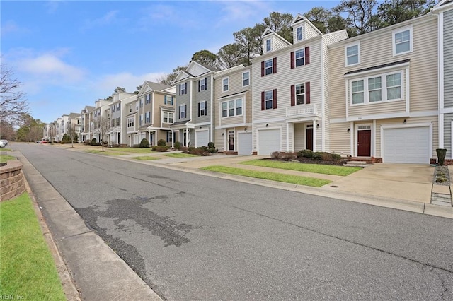 view of road featuring sidewalks and a residential view