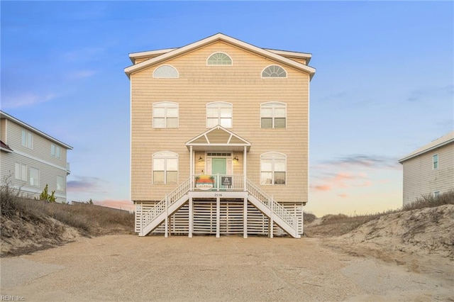 coastal inspired home with stairway