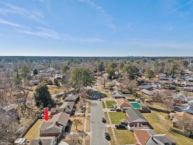 drone / aerial view featuring a residential view