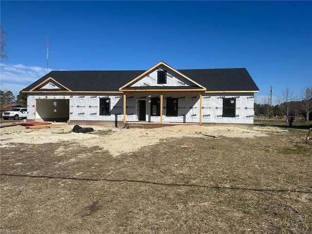 property under construction featuring covered porch