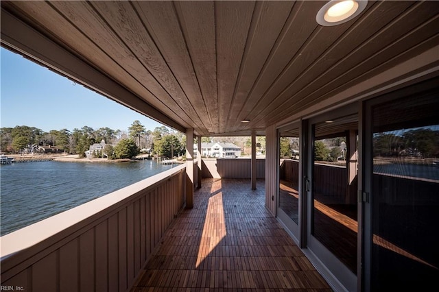 balcony with a water view