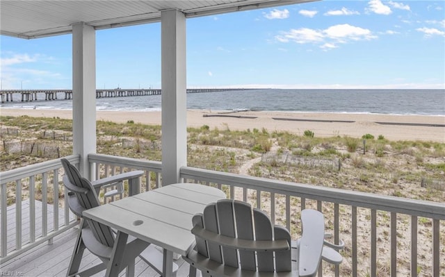 exterior space with a view of the beach