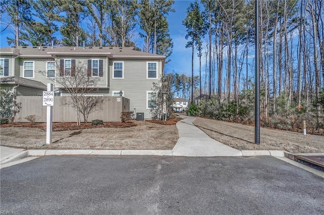 view of front of house featuring central AC