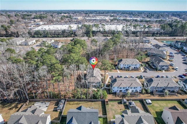 aerial view with a residential view