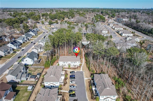 drone / aerial view with a residential view