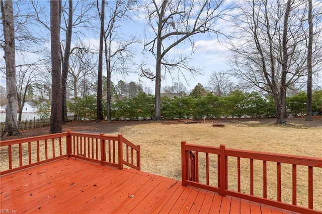 deck featuring a yard