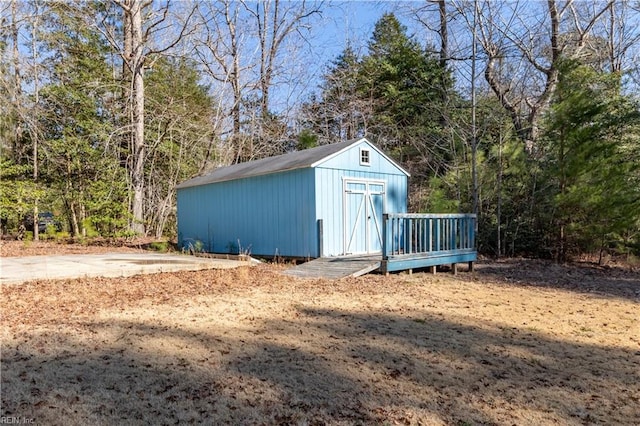 view of shed