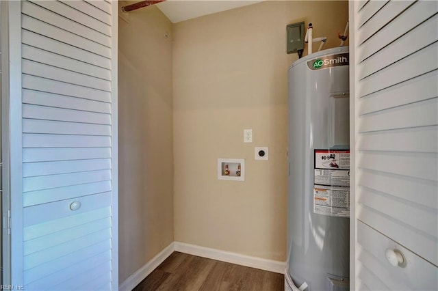 utility room featuring water heater