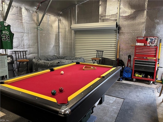 game room with pool table