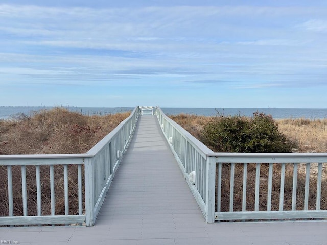 view of property's community with a water view