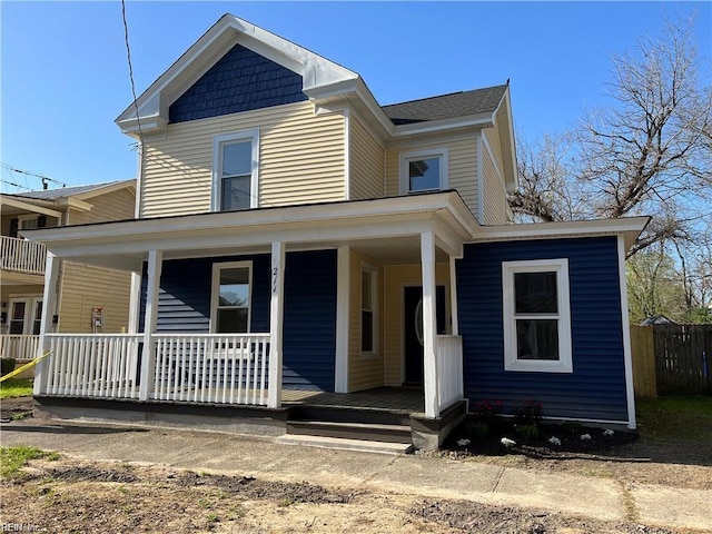 view of front of house with covered porch