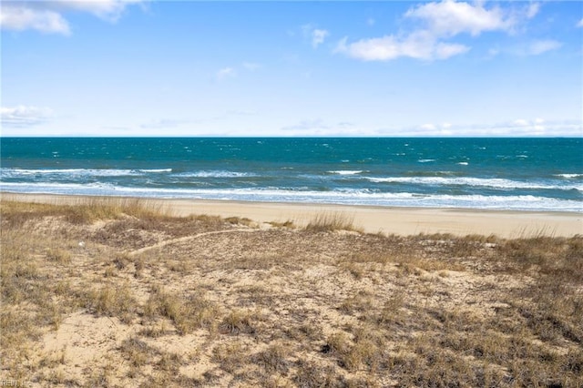 property view of water featuring a view of the beach