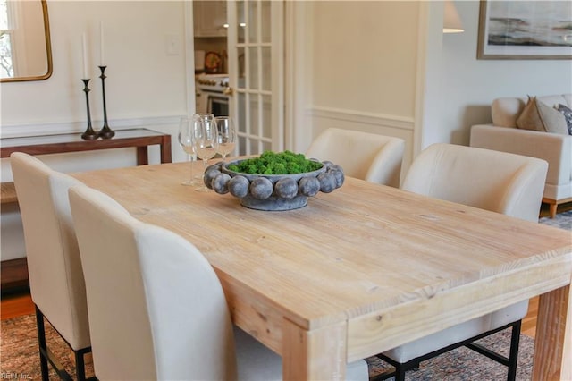 view of dining area