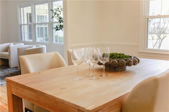 view of dining area