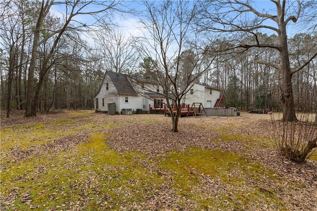 view of yard with a deck