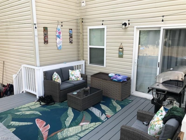 deck featuring an outdoor hangout area