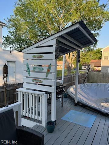 wooden deck featuring fence