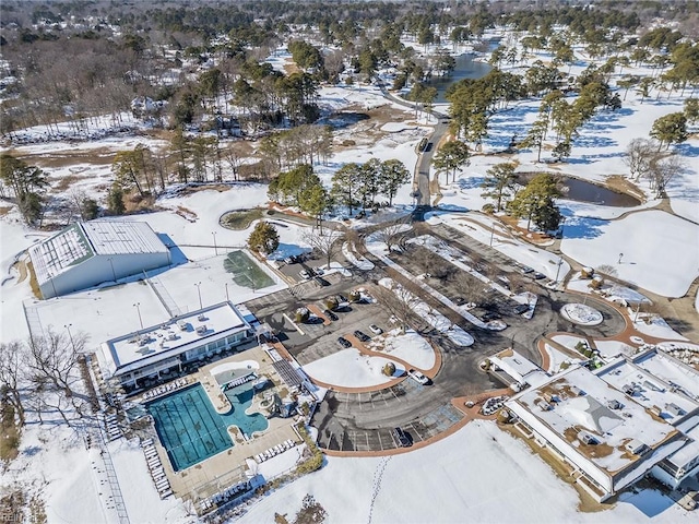 view of snowy aerial view