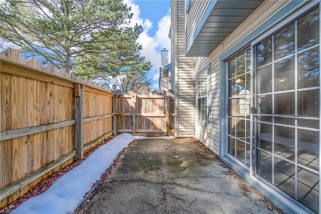 view of patio with a fenced backyard