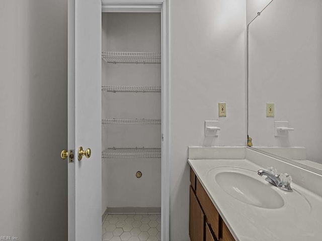 bathroom featuring vanity and tile patterned floors