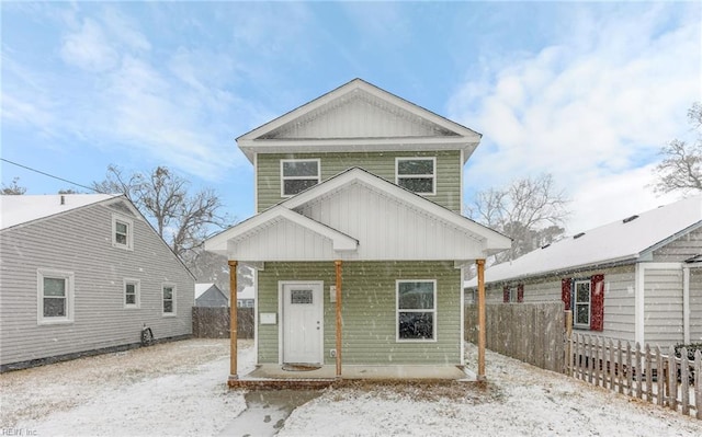 view of front of house with board and batten siding