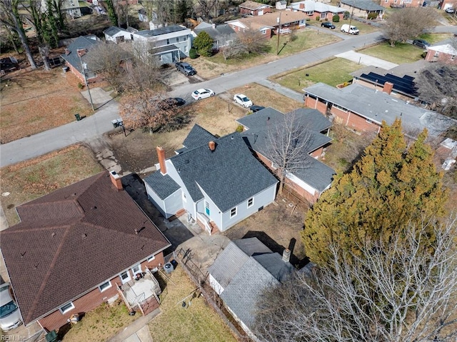 aerial view with a residential view