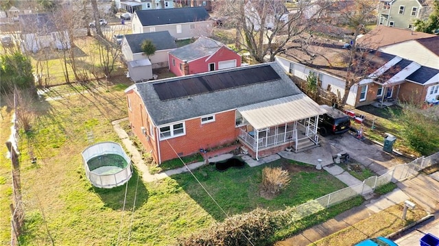 bird's eye view with a residential view