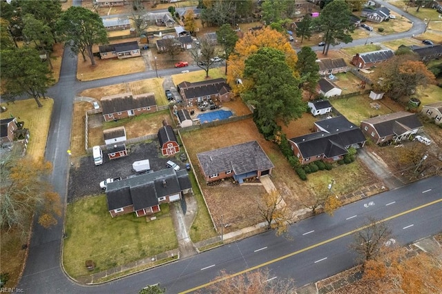 bird's eye view with a residential view