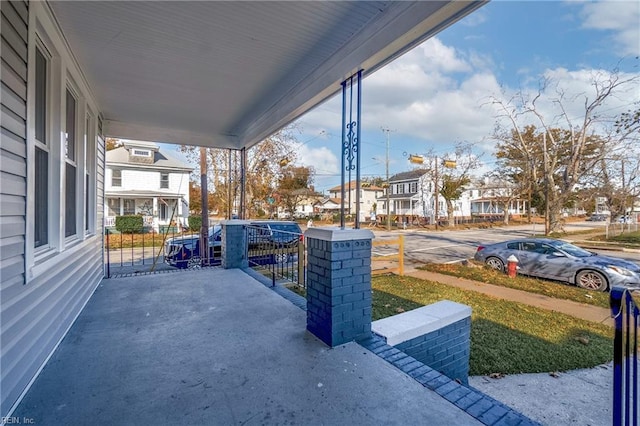 view of patio with a residential view