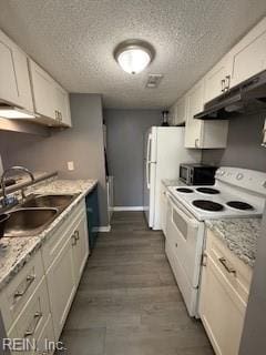 3536 Dublin Ct, Virginia Beach, VA 23453 - kitchen featuring stainless steel microwave, white range with electric cooktop, a sink, and white cabinets