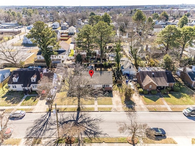 bird's eye view with a residential view