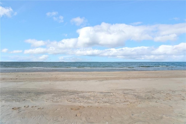 view of water feature with a view of the beach