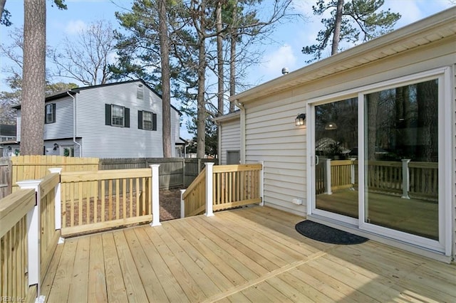 deck featuring fence