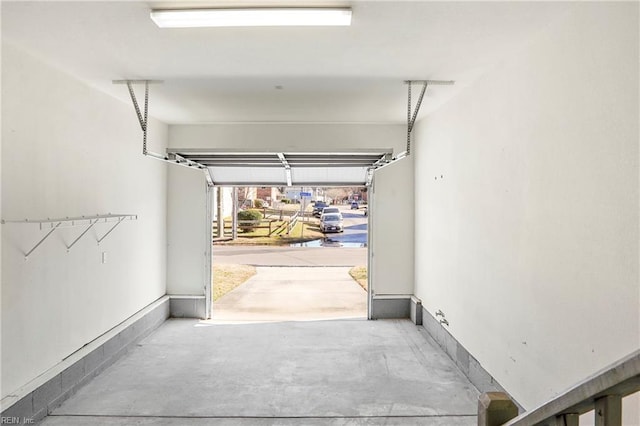 garage with baseboards