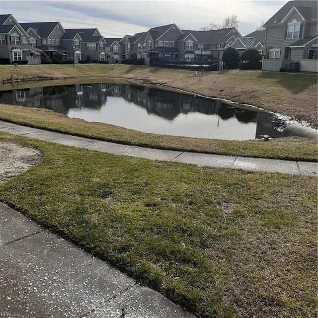 property view of water featuring a residential view