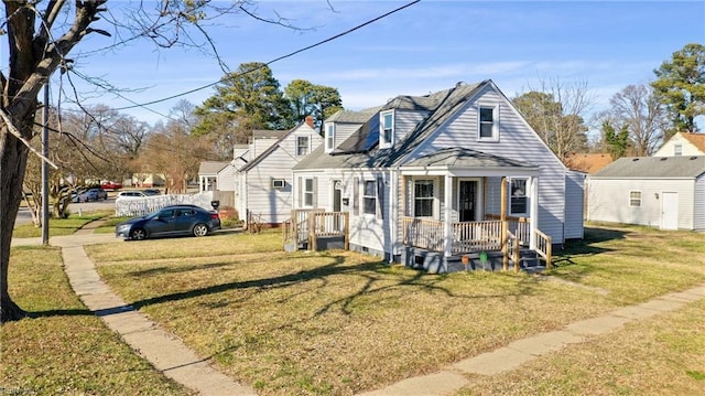 view of front of home with a front yard