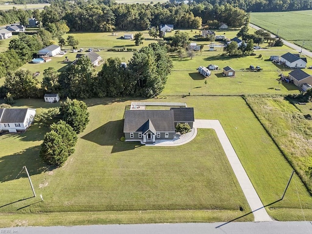 aerial view with a rural view