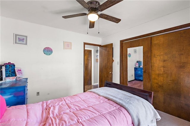 bedroom with a ceiling fan