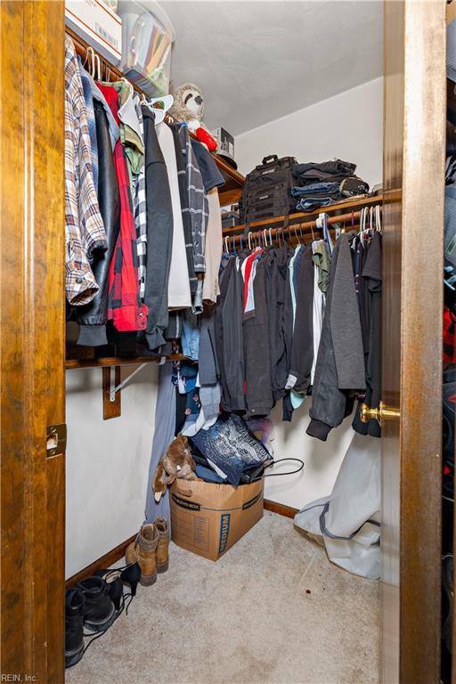 walk in closet featuring carpet