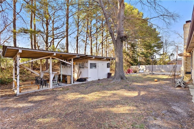 view of yard featuring fence