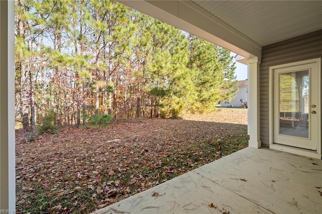 view of yard with a patio area