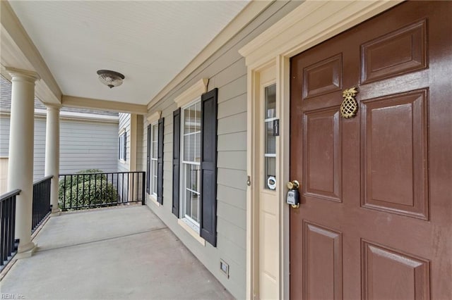 property entrance with a porch