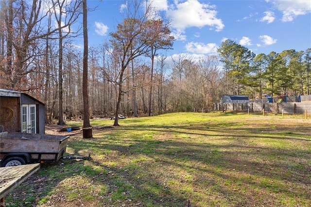 view of yard featuring fence