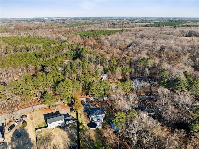 drone / aerial view with a forest view