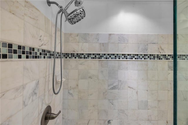 interior details with tiled shower